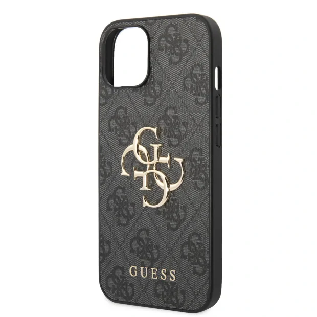 Husa Guess PU 4G Metal Logo pentru iPhone 15 Grey