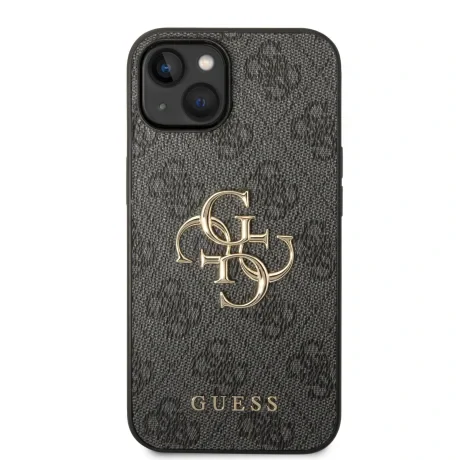 Husa Guess PU 4G Metal Logo pentru iPhone 15 Grey