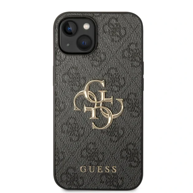 Husa Guess PU 4G Metal Logo pentru iPhone 15 Grey