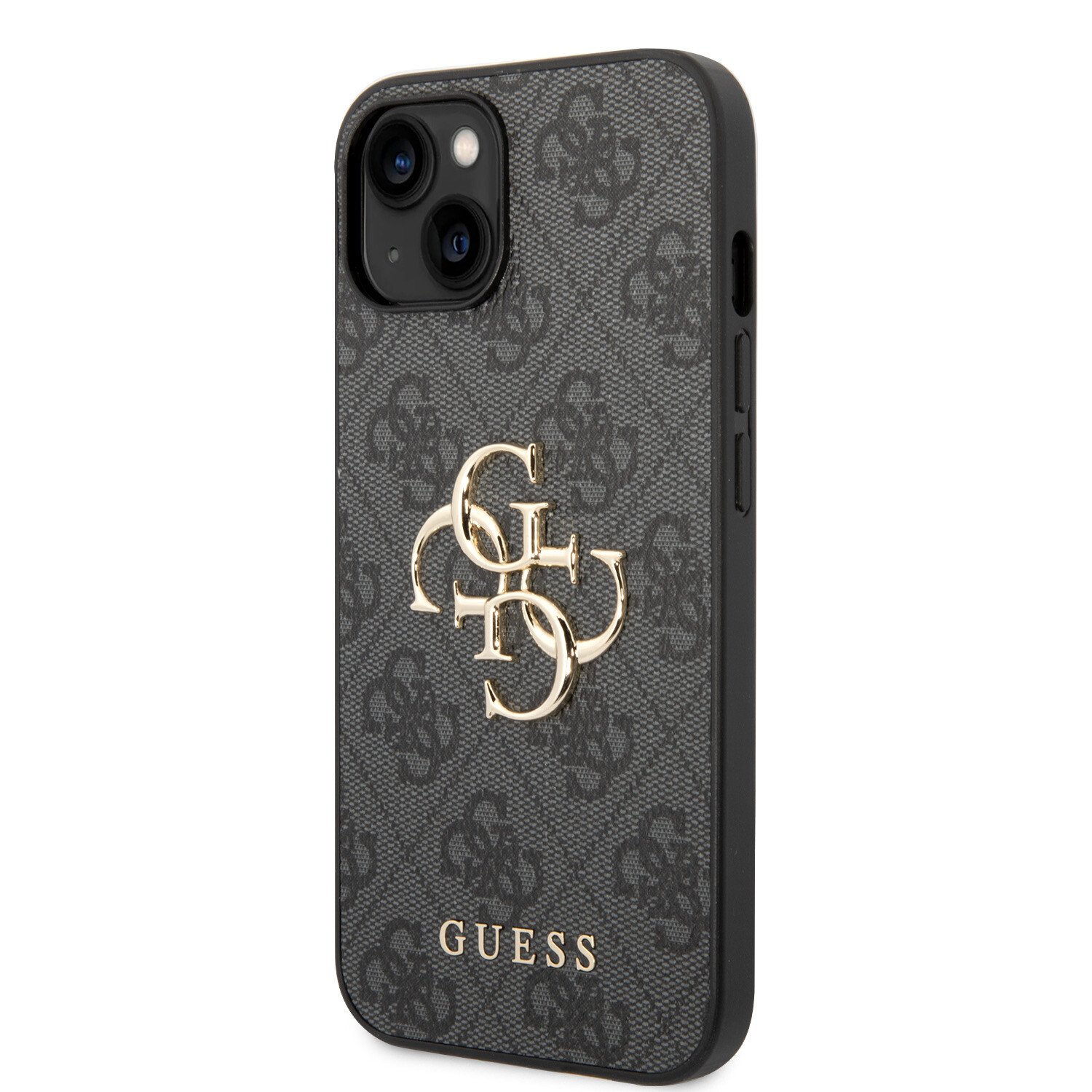 Husa Guess PU 4G Metal Logo pentru iPhone 15 Grey thumb
