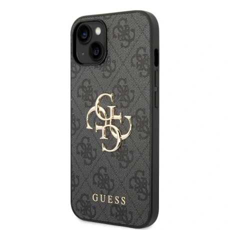 Husa Guess PU 4G Metal Logo pentru iPhone 15 Grey