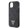 Husa Guess PU 4G Strass Triangle Metal Logo pentru iPhone 15 Black