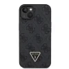 Husa Guess PU 4G Strass Triangle Metal Logo pentru iPhone 15 Black