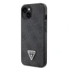 Husa Guess PU 4G Strass Triangle Metal Logo pentru iPhone 15 Black