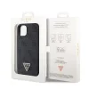 Husa Guess PU 4G Strass Triangle Metal Logo pentru iPhone 15 Black