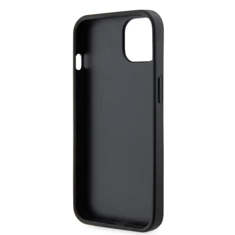 Husa Guess PU 4G Strass Triangle Metal Logo pentru iPhone 15 Plus Black