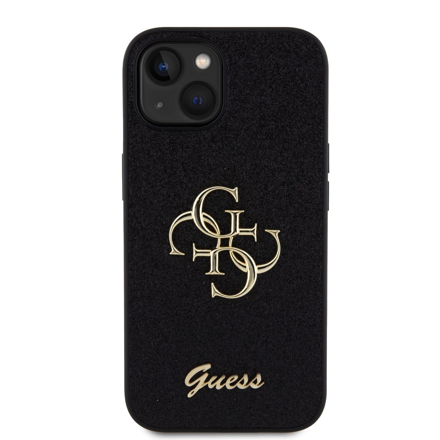 Husa Guess PU Fixed Glitter 4G Metal Logo pentru iPhone 15 Negru thumb
