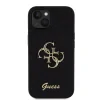 Husa Guess PU Fixed Glitter 4G Metal Logo pentru iPhone 15 Negru