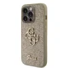 Husa Guess PU Fixed Glitter 4G Metal Logo pentru iPhone 15 Pro Auriu