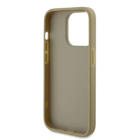 Husa Guess PU Fixed Glitter 4G Metal Logo pentru iPhone 15 Pro Auriu