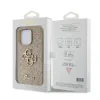 Husa Guess PU Fixed Glitter 4G Metal Logo pentru iPhone 15 Pro Auriu