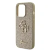 Husa Guess PU Fixed Glitter 4G Metal Logo pentru iPhone 15 Pro Auriu