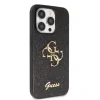 Husa Guess PU Fixed Glitter 4G Metal Logo pentru iPhone 15 Pro Max Negru