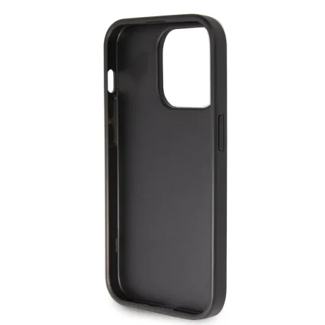 Husa Guess PU Fixed Glitter 4G Metal Logo pentru iPhone 15 Pro Max Negru
