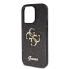 Husa Guess PU Fixed Glitter 4G Metal Logo pentru iPhone 15 Pro Max Negru