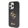 Husa Guess PU Fixed Glitter 4G Metal Logo pentru iPhone 15 Pro Max Negru