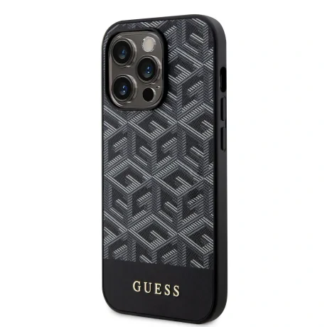 Husa Guess PU G Cube MagSafe pentru iPhone 15 Pro Max Negru