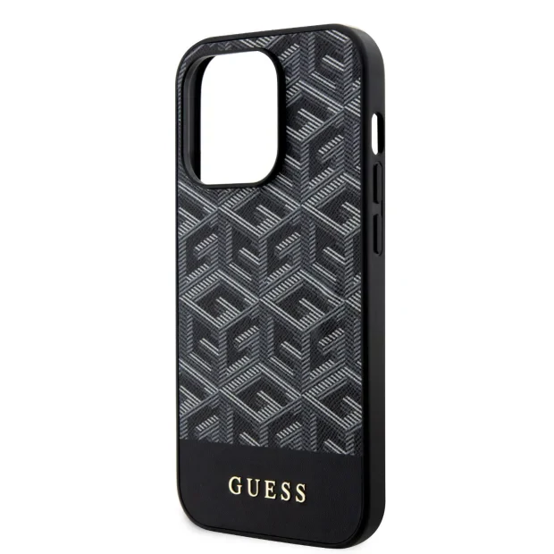 Husa Guess PU G Cube MagSafe pentru iPhone 15 Pro Max Negru