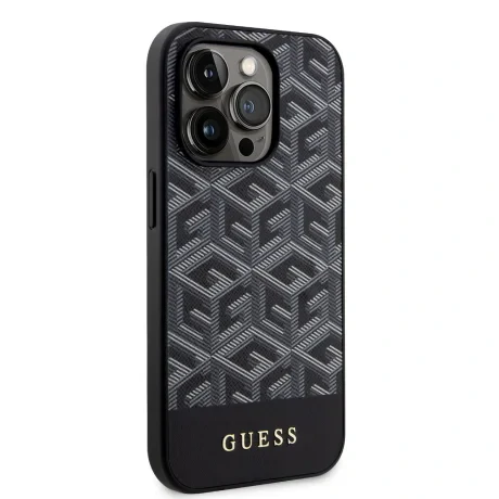 Husa Guess PU G Cube MagSafe pentru iPhone 15 Pro Max Negru