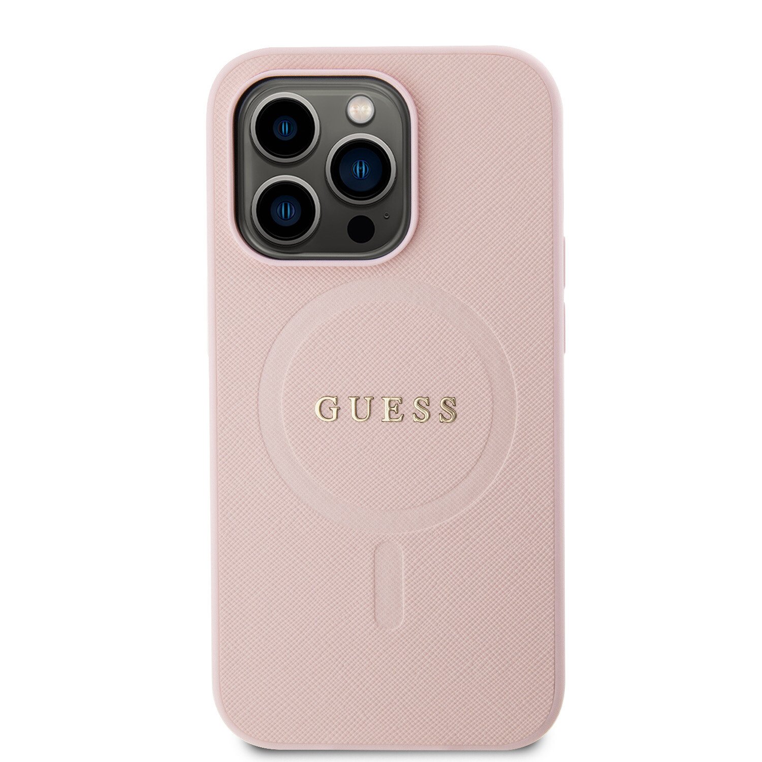 Husa Guess PU Saffiano MagSafe Zadni pentriPhone 15 Pro Pink thumb