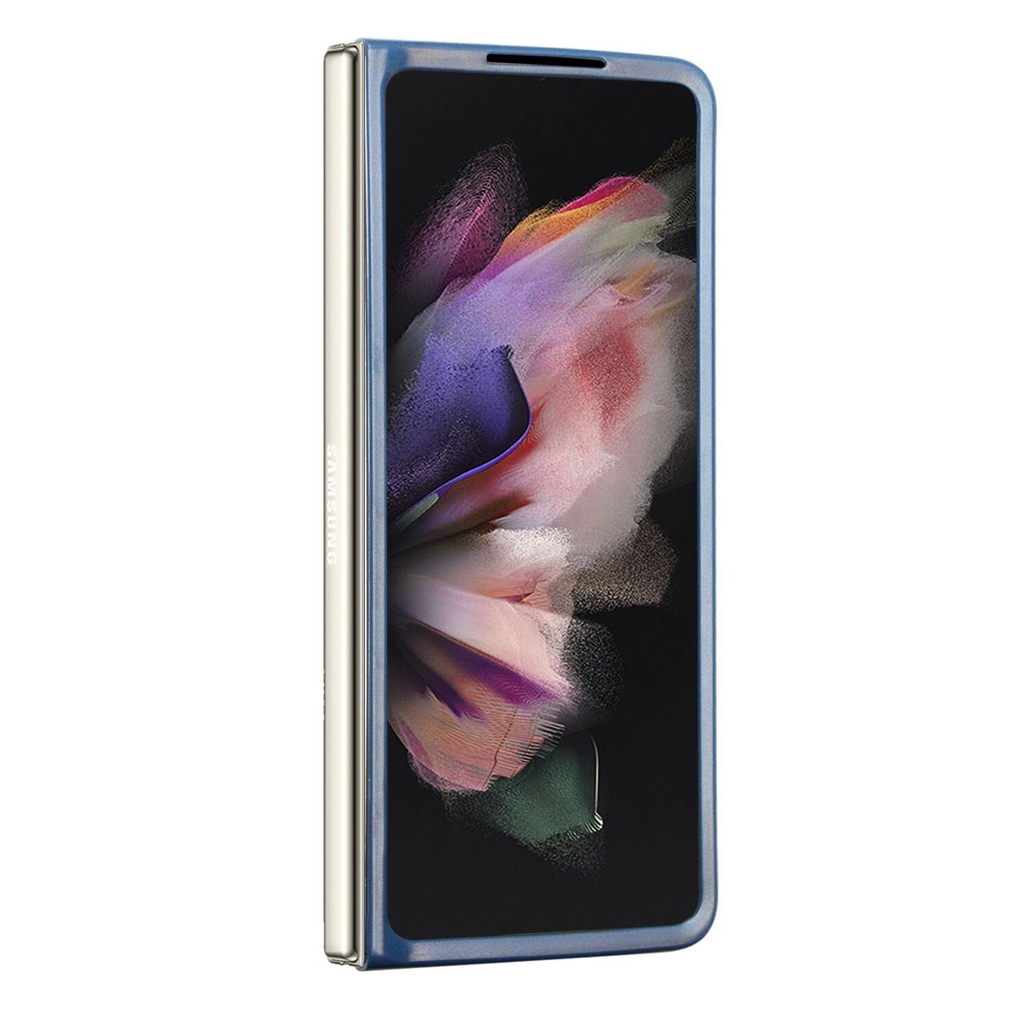 Husa Guess 4G PU Leather Triangle pentru Samsung Galaxy Z Fold 5 Blue thumb