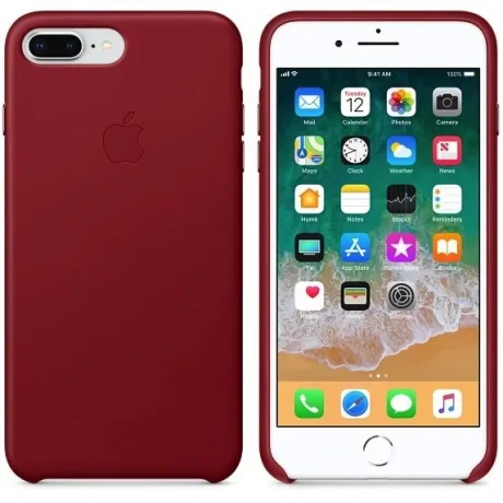 MQHN2ZE/A Apple Leather Cover for iPhone 7 Plus/8 Plus Red