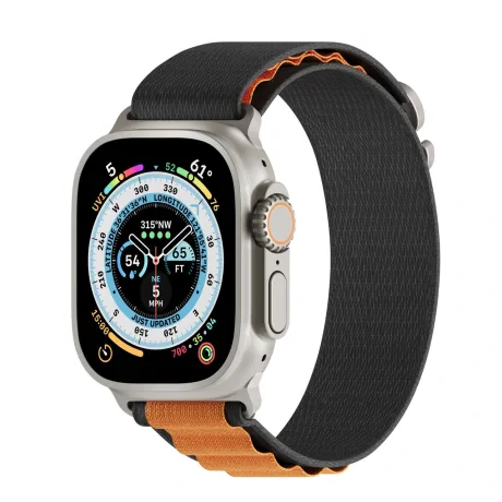 Curea de Ceas Next One Adventure Loop pentru Apple Watch 45/49MM Negru/Portocaliu