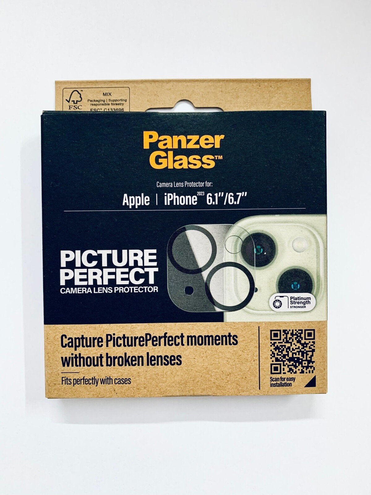 Folie Protectie Sticla Camera Panzer pentru iPhone 15/15 Plus Negru thumb