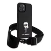 Husa Karl Lagerfeld Saffiano Crossbody Metal Ikonik pentru iPhone 15 Plus Black
