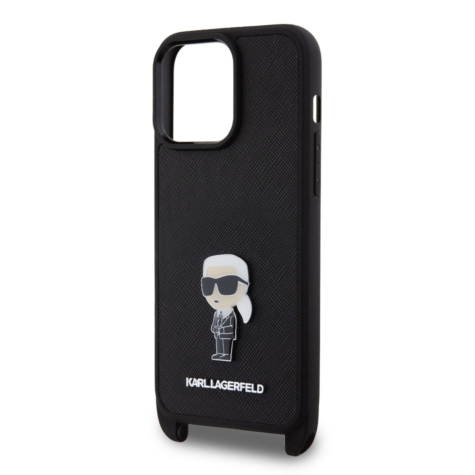 Husa Karl Lagerfeld Saffiano Crossbody Metal Ikonik pentru iPhone 15 Pro Black thumb