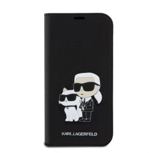 Husa Karl Lagerfeld PU Saffiano Karl and Choupette NFT Book pentru iPhone 15 Black