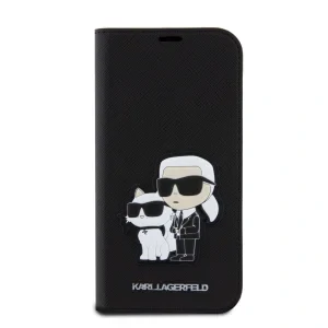 Husa Karl Lagerfeld PU Saffiano Karl and Choupette NFT Book pentru iPhone 15 Pro Black