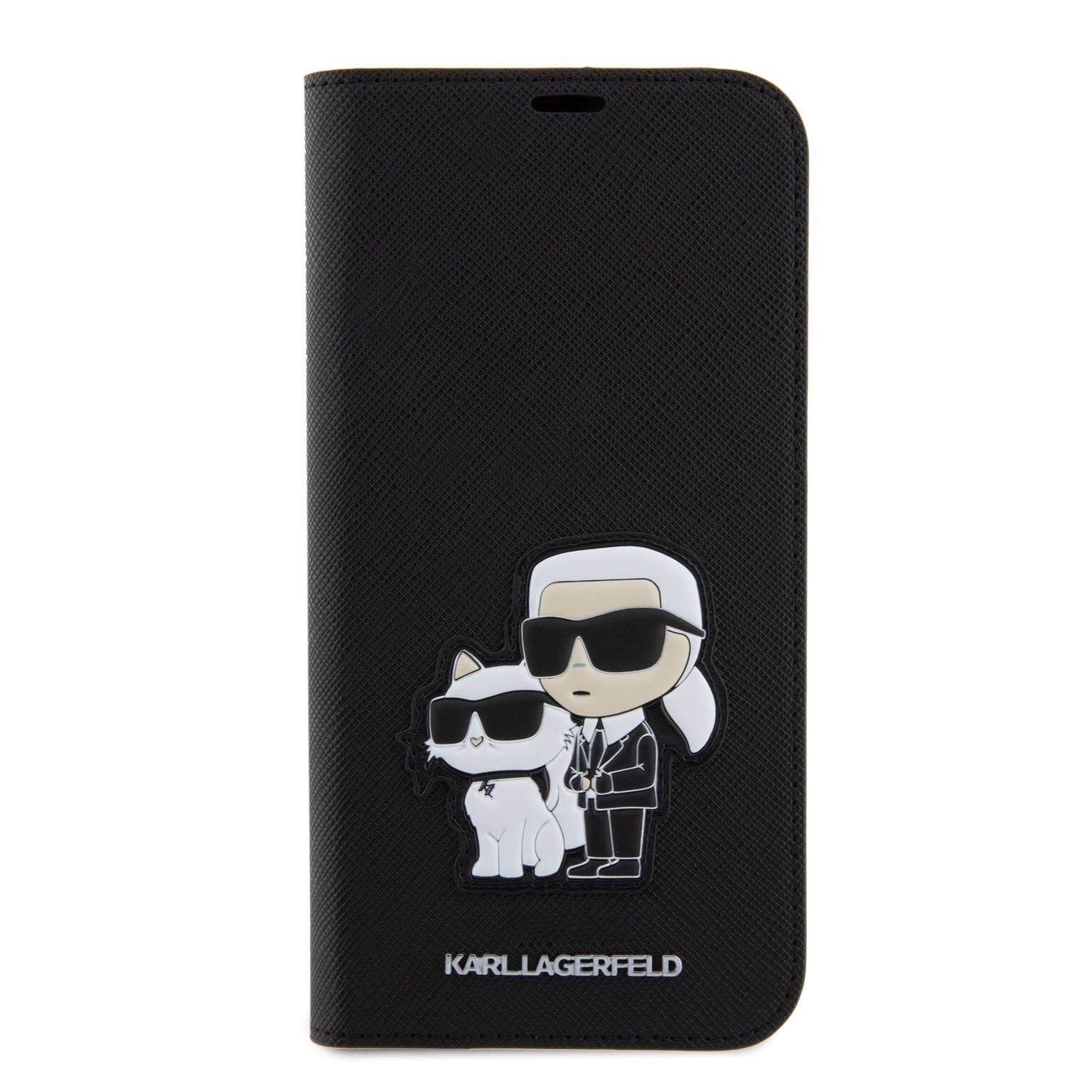 Husa Karl Lagerfeld PU Saffiano Karl and Choupette NFT Book pentru iPhone 15 Pro Max Black thumb