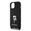 Husa Karl Lagerfeld Saffiano Crossbody Metal Ikonik  pentru iPhone 15 Black