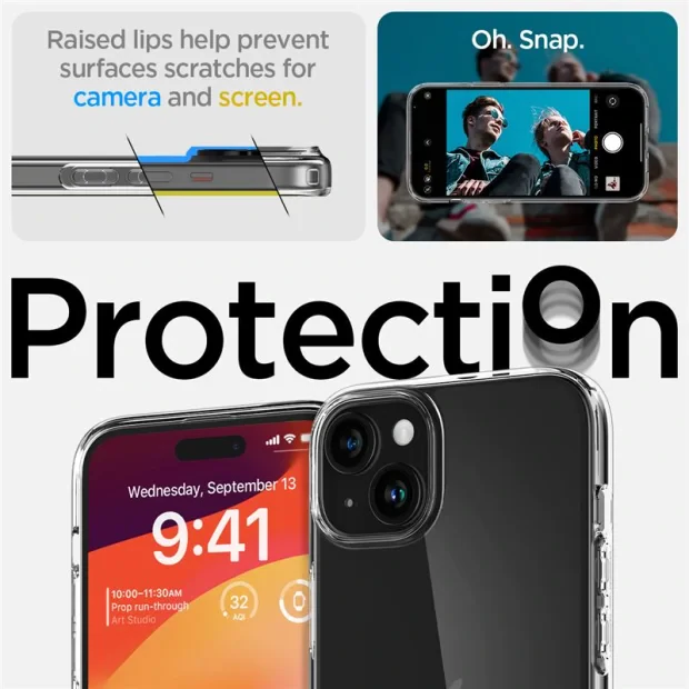 Husa Spigen Liquid Crystal pentru iPhone 15 Plus, Crystal Clear