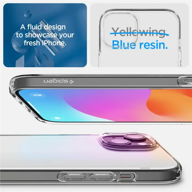 Husa Spigen Liquid Crystal pentru iPhone 15 Plus, Crystal Clear
