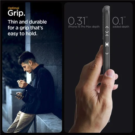Husa Spigen Mag Armor MagSafe pentru iPhone 15 Pro Max, Matte Black