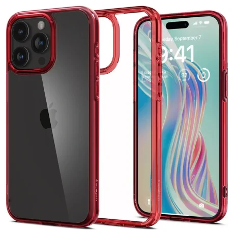 Husa Spigen Ultra Hybrid pentru iPhone 15 Pro Max, Deep Red