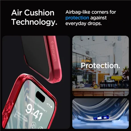 Husa Spigen Ultra Hybrid pentru iPhone 15 Pro Max, Deep Red