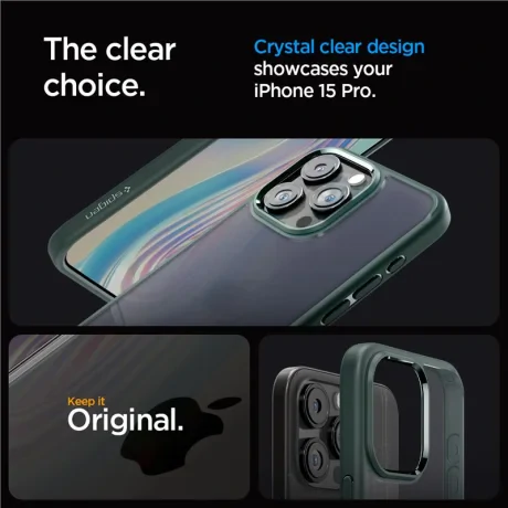 Husa Spigen Ultra Hybrid pentru iPhone 15 Pro, Frost Green