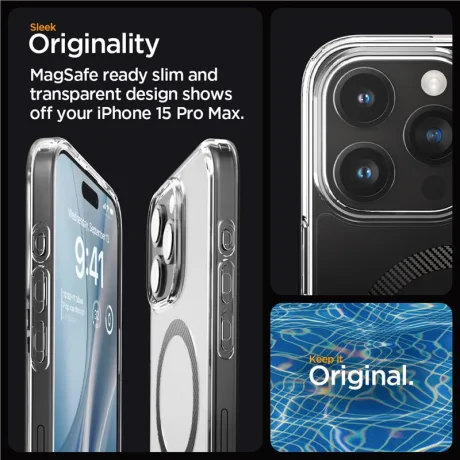 Husa Spigen Ultra Hybrid MagSafe pentru iPhone 15 Pro Max, Carbon Fiber