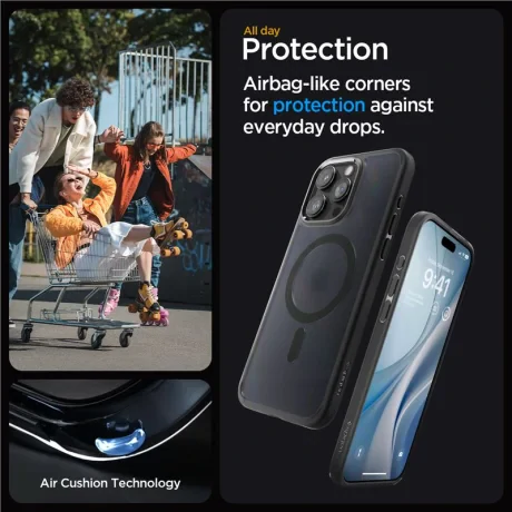 Husa Spigen Ultra Hybrid MagSafe pentru iPhone 15 Pro Max, Frost Black