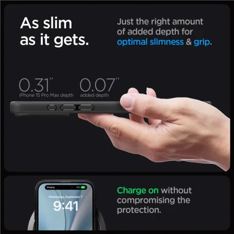 Husa Spigen Ultra Hybrid MagSafe pentru iPhone 15 Pro Max, Frost Black