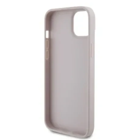 Husa Guess PU 4G Strass Triangle Metal Logo pentru iPhone 15 Plus Pink