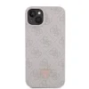 Husa Guess PU 4G Strass Triangle Metal Logo pentru iPhone 15 Plus Pink