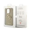 Husa Guess PU Perforated 4G Glitter Metal Logo pentru iPhone 14 Pro Max Gold