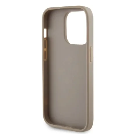 Husa Guess PU Perforated 4G Glitter Metal Logo pentru iPhone 14 Pro Max Gold