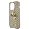 Husa Guess PU Perforated 4G Glitter Metal Logo pentru iPhone 14 Pro Max Gold