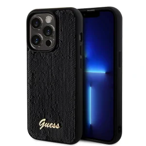 Husa Guess Sequin Script Logo pentru iPhone 14 Pro Max Black