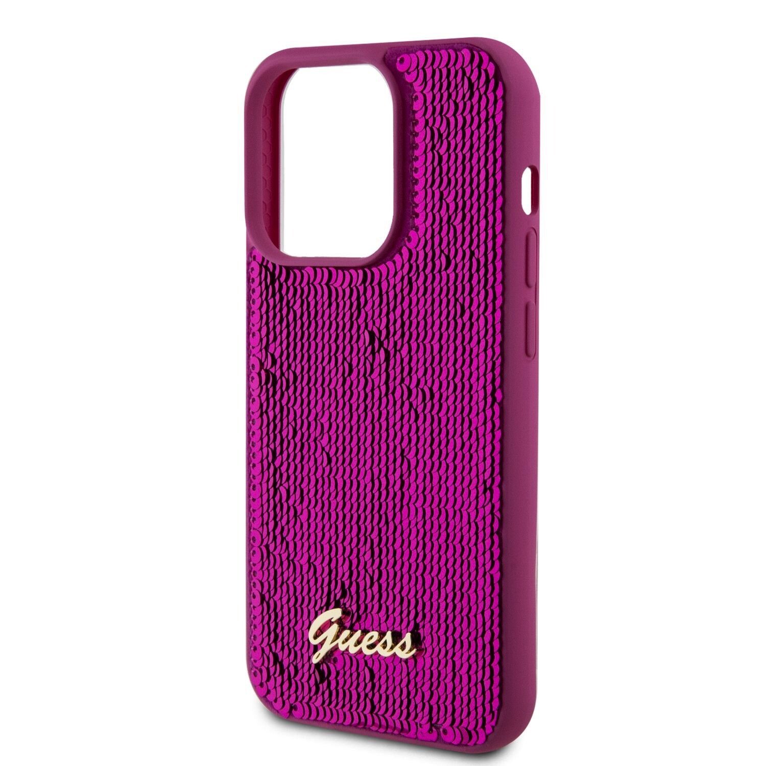 Husa Guess Sequin Script Logo pentru iPhone 14 Pro Max Magenta thumb